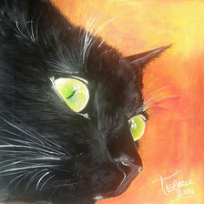 Схема вышивки «Черный кот»