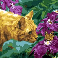 Схема вышивки «Рыжий кот»