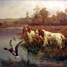 Схема вышивки «Охотники»