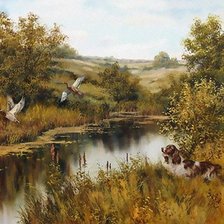 Схема вышивки «Охота на уток»