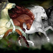 Схема вышивки «ЛОШАДИ»