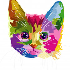 Схема вышивки «Радужный котенок»