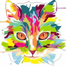 Схема вышивки «Радужный котенок»