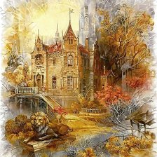 Схема вышивки «замок»