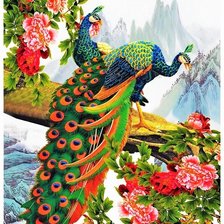 Схема вышивки «Павлины»