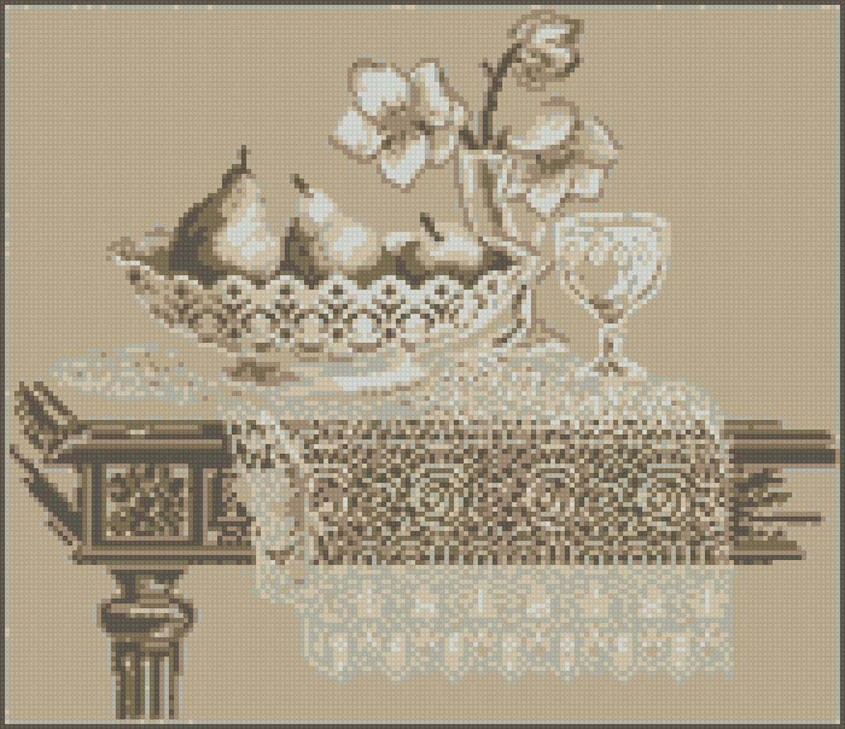 Натюрморт с грушами - натюрморт, фрукты - предпросмотр