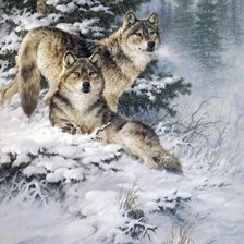 Схема вышивки «Волки. Ларри Фаннинг»