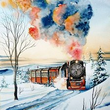 Схема вышивки «Паровоз»