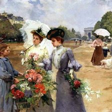 Схема вышивки «девочка-цветочница худ.луи-мари де шривер»