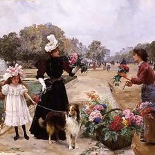 Схема вышивки «цветочницы Парижа худ.  луи-мари де шривер»