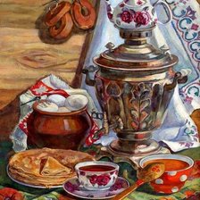 Схема вышивки «Чайпитие по русски»