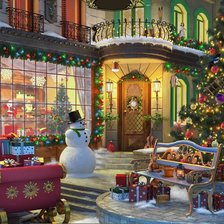 Схема вышивки «Новогодняя витрина»