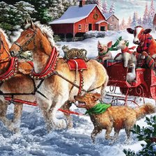 Схема вышивки «Катание на санях»