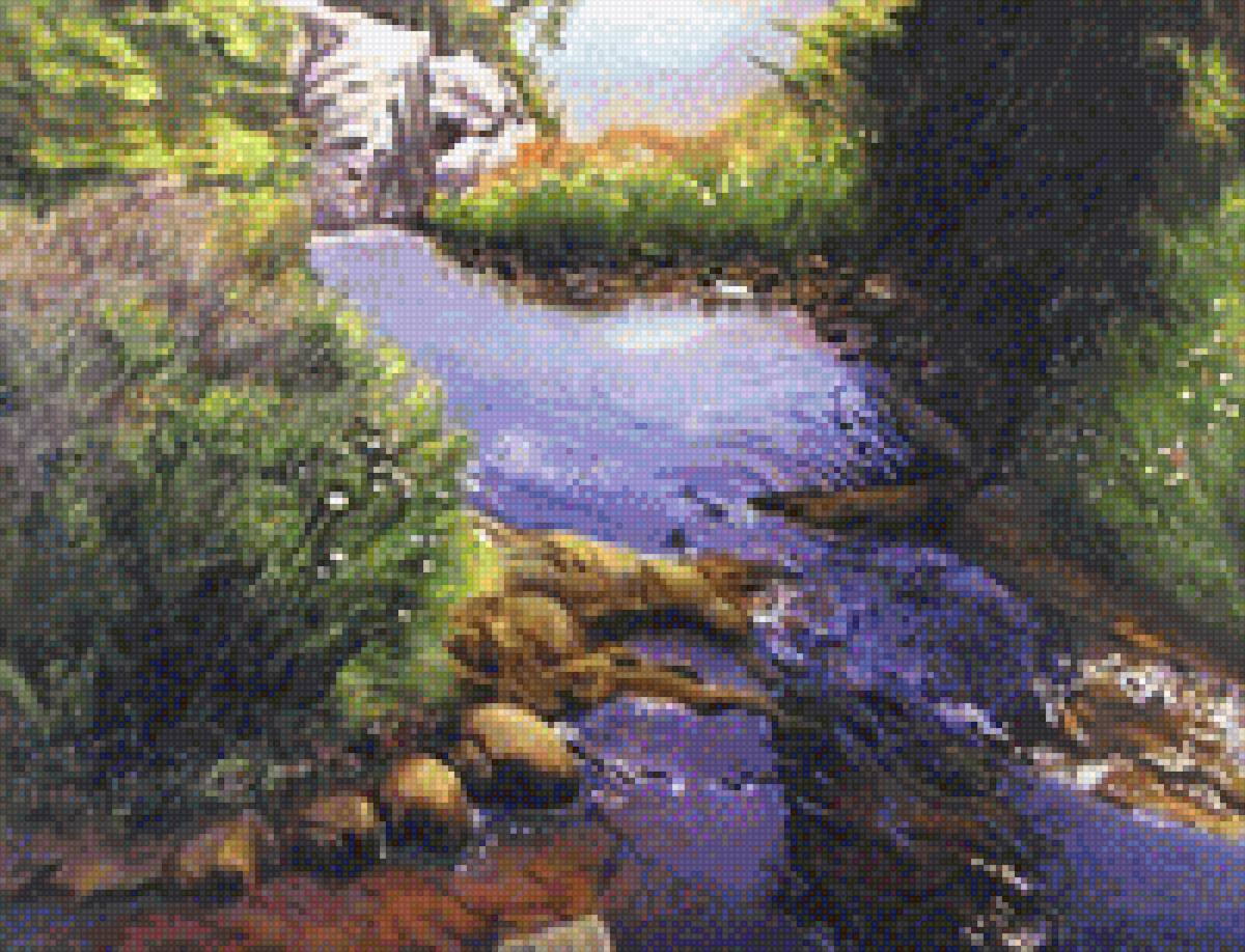 Ручей - вода, ручей, пейзаж - предпросмотр