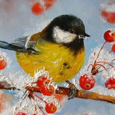 Схема вышивки «синичка»