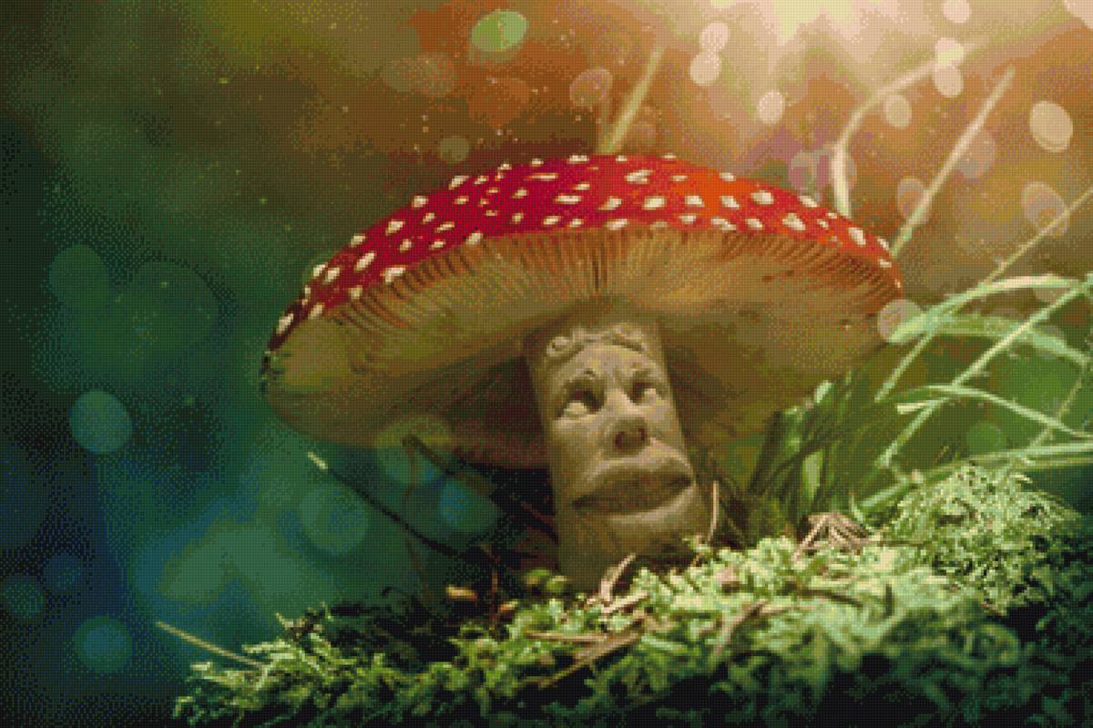 мухоморчик - фэнтези, мухомор, пнк, лес, грибы, лето - предпросмотр