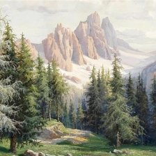 Схема вышивки «пейзаж»