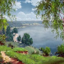 Схема вышивки «Берёзы на склоне»