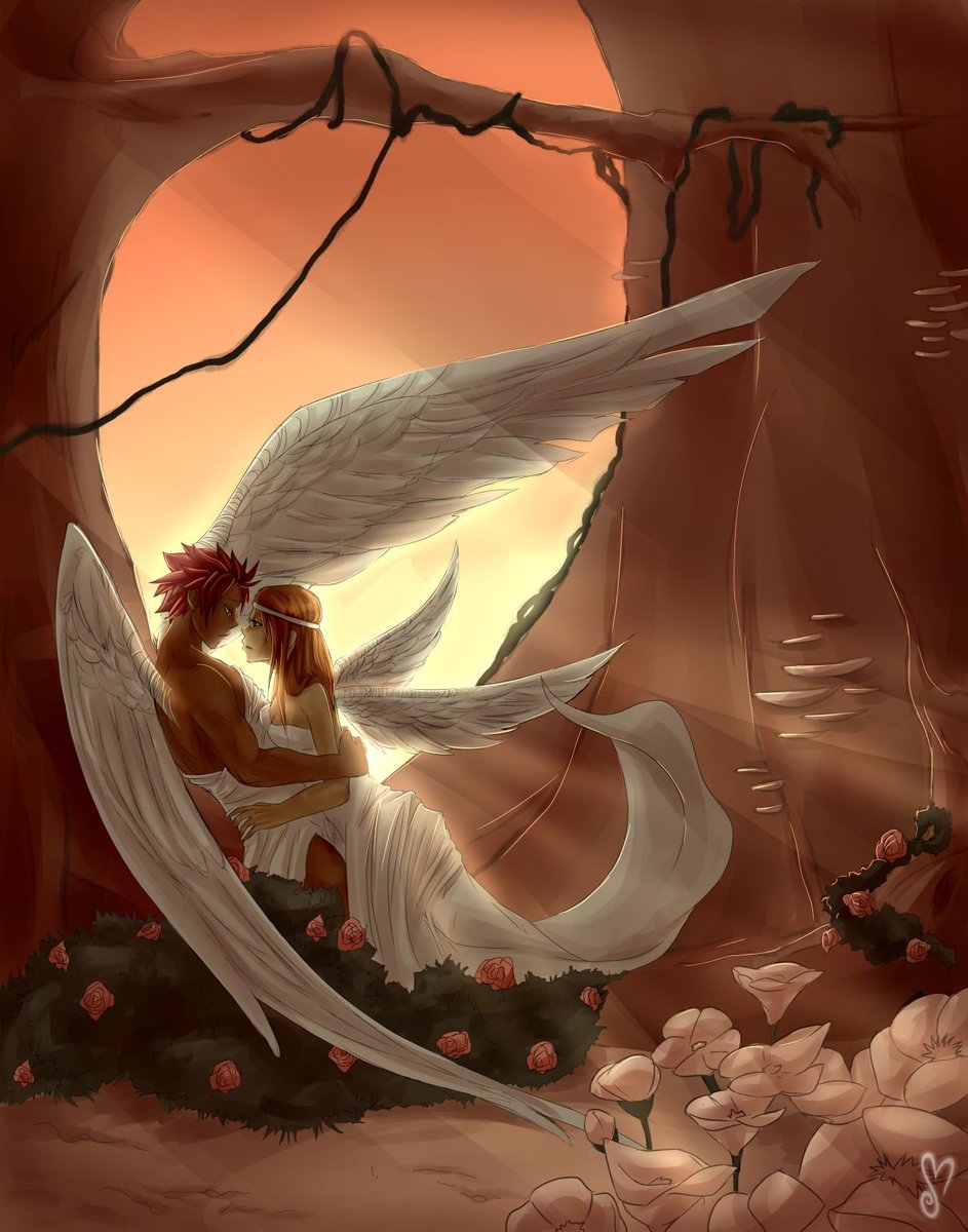 Ангелы - фейри тейл. нацу. люси. ангелы. - оригинал