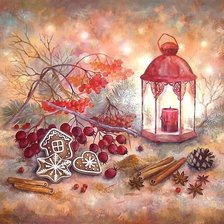 Схема вышивки «зимняя свеча»