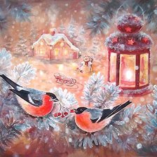 Схема вышивки «зимняя свеча»