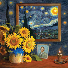 Схема вышивки «Памяти Ван Гога»