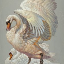 Схема вышивки «лебеди»