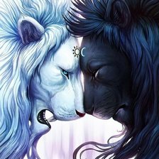 Схема вышивки «Львы»