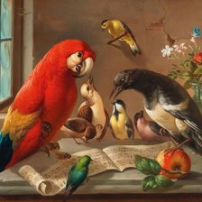 Схема вышивки «Птичий хор»