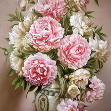 Схема вышивки «Пионы маме»