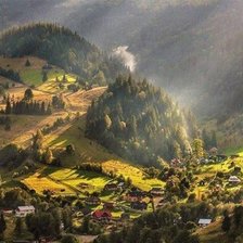 Схема вышивки «украинское село»