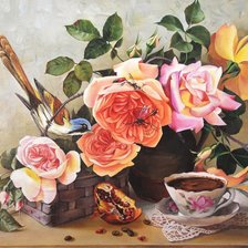 Схема вышивки «café»