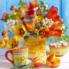 Схема вышивки «Букет с тюльпанами»