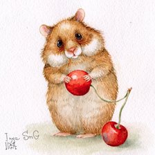 Хомяк с вишней