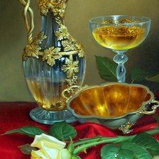 Схема вышивки «ДМИТРИЙ ВЛАСОВ. НАТЮРМОРТ С ВИНОМ И РОЗОЙ»