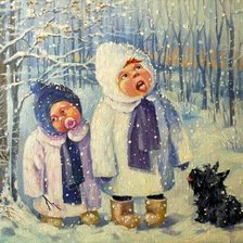 Схема вышивки «Детки зимой 2»