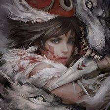 Схема вышивки «принцесса мононоке»