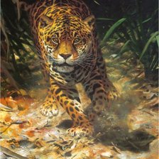 Схема вышивки «Бегущий ягуар»