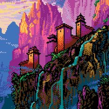 Схема вышивки «Азия. Крепость в горах.»