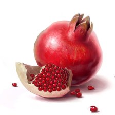 Схема вышивки «Гранат с долькой и зернышками 120»