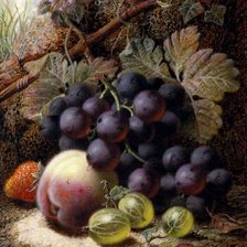 Схема вышивки «РАЙМОНД КЕМПВЭЛЛ. ВИНОГРАД, ПЕРСИК И КРЫЖОВНИК»