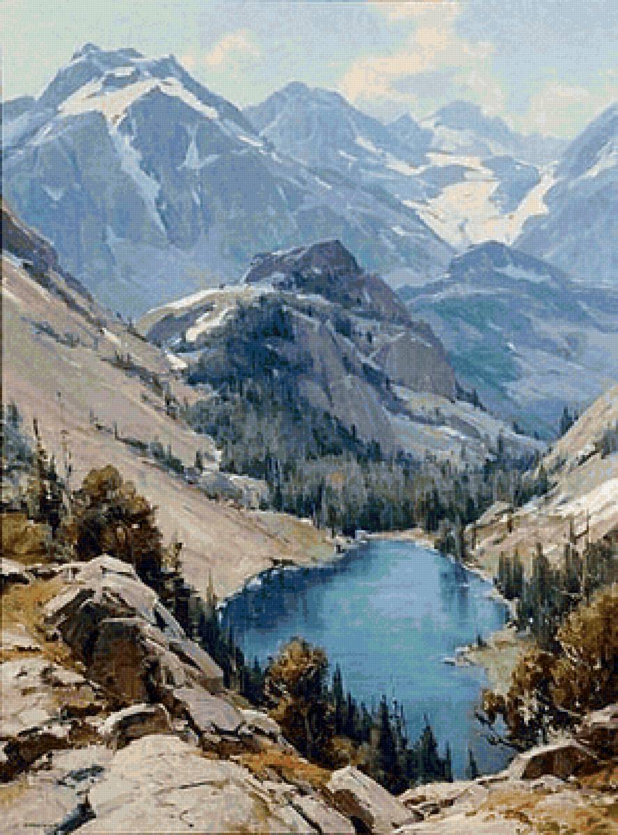 Горное озеро - озеро, природа, горы - предпросмотр