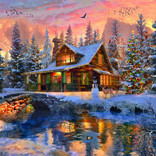 Схема вышивки «Домик»