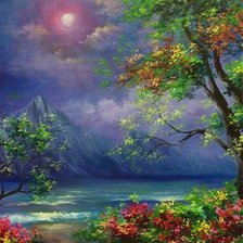 Схема вышивки «Ночной пейзаж»