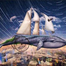 Схема вышивки «летающий кит»