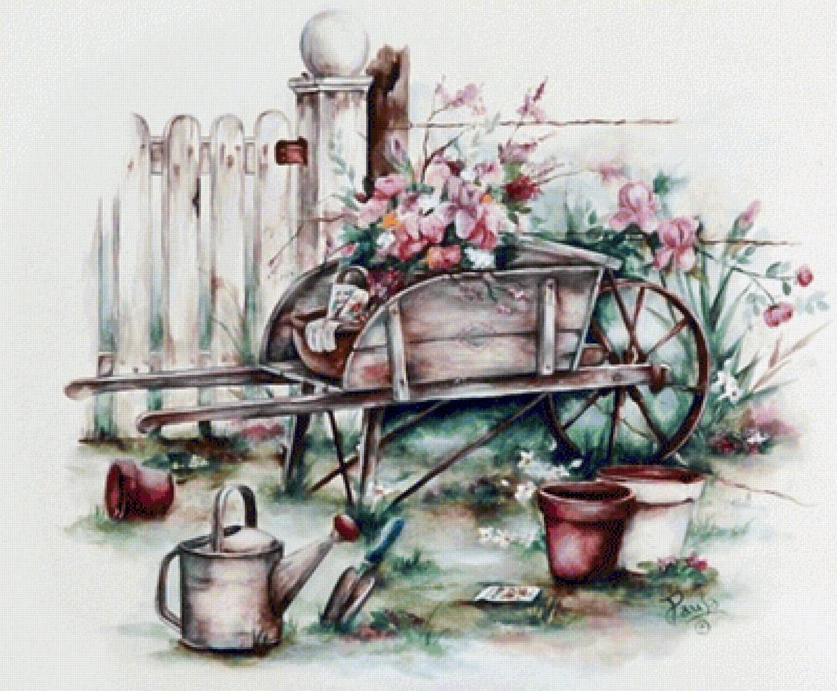 En el jardín - paisaje - предпросмотр