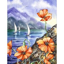 Схема вышивки «Маки»