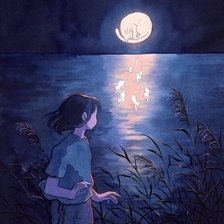 Схема вышивки «Лунный кот»