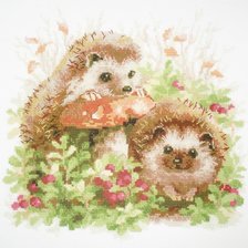 Схема вышивки «Два ёжика»