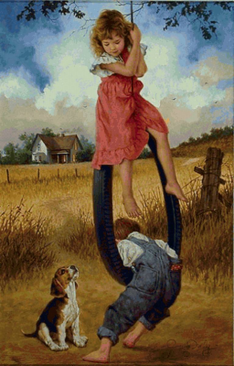 дети худ.джим дейли - картина, дети - предпросмотр